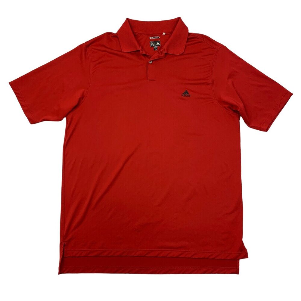 Adidas Polo Shirt Mens XXL Red High Low Moisture Wick Performance Climalite Golf